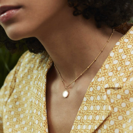 Aura Necklace Gold With Bead Chain